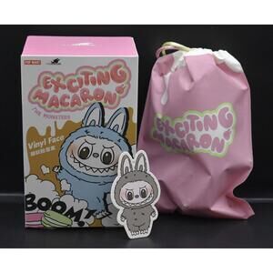 Pop Mart Exciting Macaron Labubu Sesame Bean Pendant Doll Drawstring Bag(A21)